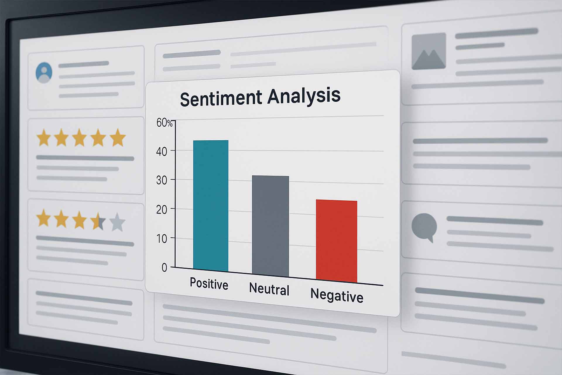 Sentiment analysis chart for sample customer comments